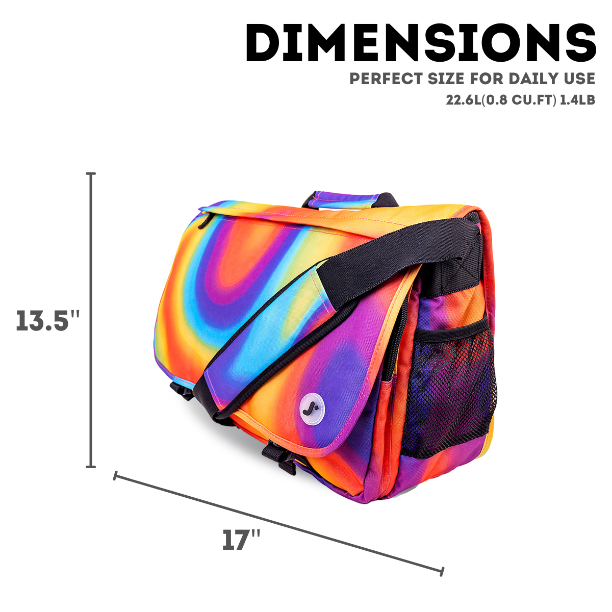 J World Unisex Thomas 16" Messenger Bag With Laptop Sleeve For School And Travel, Heat