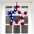 thumbnail image 4 of Hovilon Independence Day Wreath - USA Patriotic Heart Star Wall Decor, Red White Blue Pom Pom Door Hanging, 4th of July Memorial Day Party Centerpiece, American Flag Inspired Home Ornament, 4 of 8