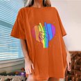 thumbnail image 2 of Midsumdr Pride Shirt Best Gift for Your Lover,Fashion Womens Heart Shape Rainbow Print Short Sleeves T-Shirt LGBT Equality Tees Summer Valentine's Day Casual Short Sleeve Tops, 2 of 7