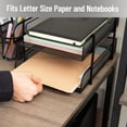 thumbnail image 3 of Mind Reader Stackable Paper Tray, Desktop Organizer, File Storage, Office, Metal Mesh, 2 Pieces, Black, 3 of 8