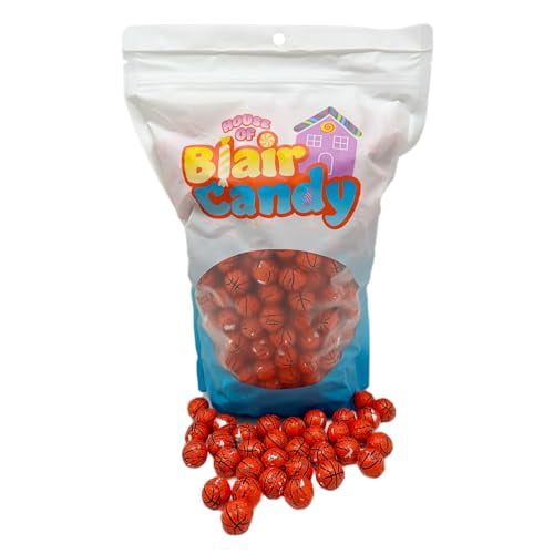Chocolate Basketballs - 3 LB Resealable Stand Up Bulk Candy Bag (approx. 240 pieces) - Individually Wrapped Mini Chocolate Balls - Basketball Themed Novelty Candy