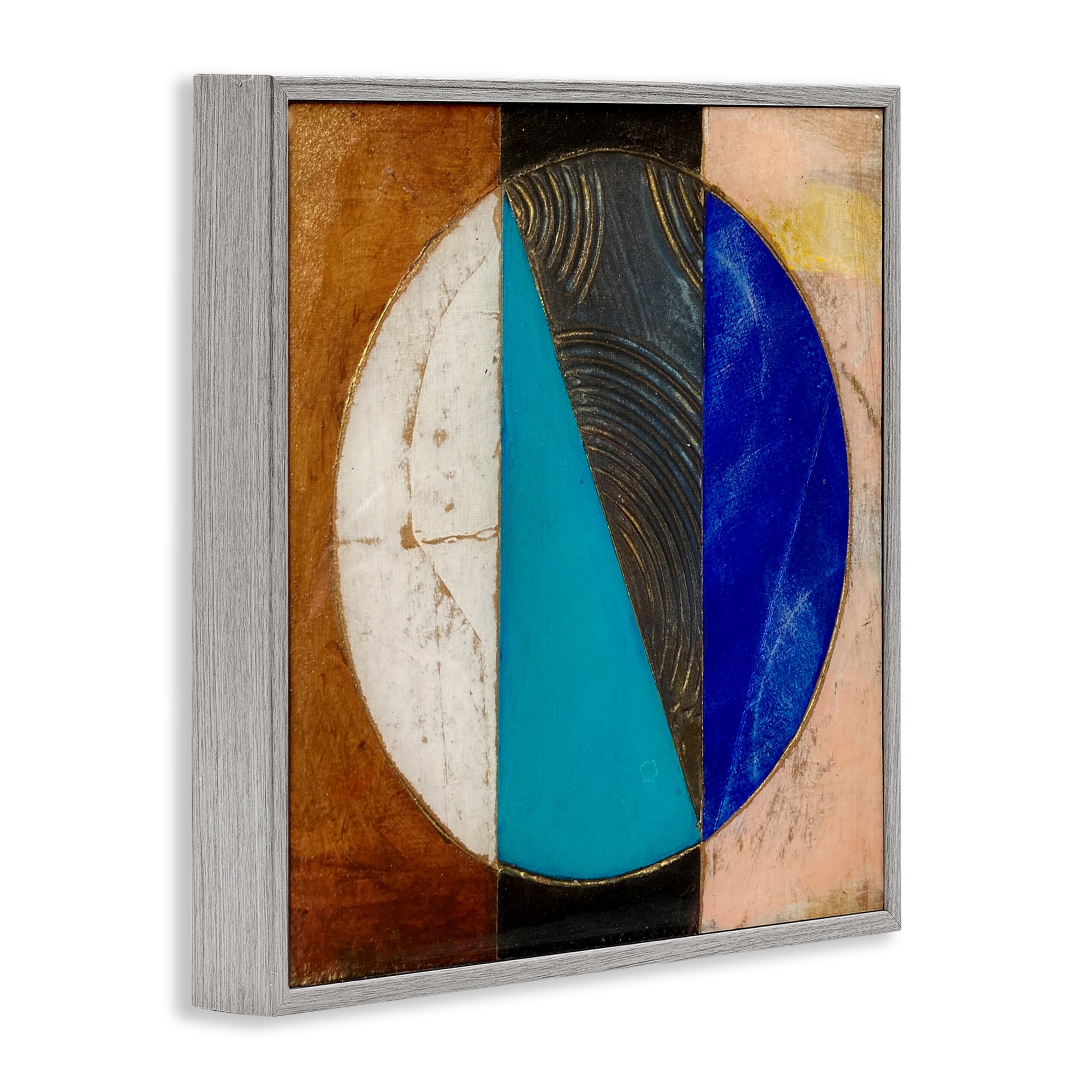 Stupell Industries Structured Circle Abstraction Gray Framed Giclee Art, design by Matthew Finger