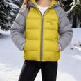 thumbnail image 2 of Teylalorva Girls Outerwear Jackets Hooded Zip Up Puffer Jacket with Pockets Long Sleeve Casual Warm Coat（3-12） Yellow Size 5T, 2 of 2