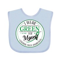 Inktastic I Wear Green for Myself- Cerebral Palsy Awareness Boys or Girls Baby Bib
