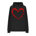 thumbnail image 4 of Goodeals Valentines Day Hoodies for Women Funny Love Heart Print Hooded Oversized Fleece Sweatshirts Casual Trendy Valentine Pullover Sweaters(Black,XXL)Clearance Sales, 4 of 6