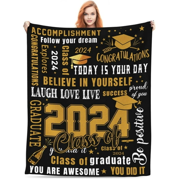 2024 Graduation Gifts Blanket for Graduate, Graduation Gifts for Class of 2024 Senior Blankets 50"x 60", Graduation Party Supplies for Him Her, Graduation Blanket Throws for Friends Students