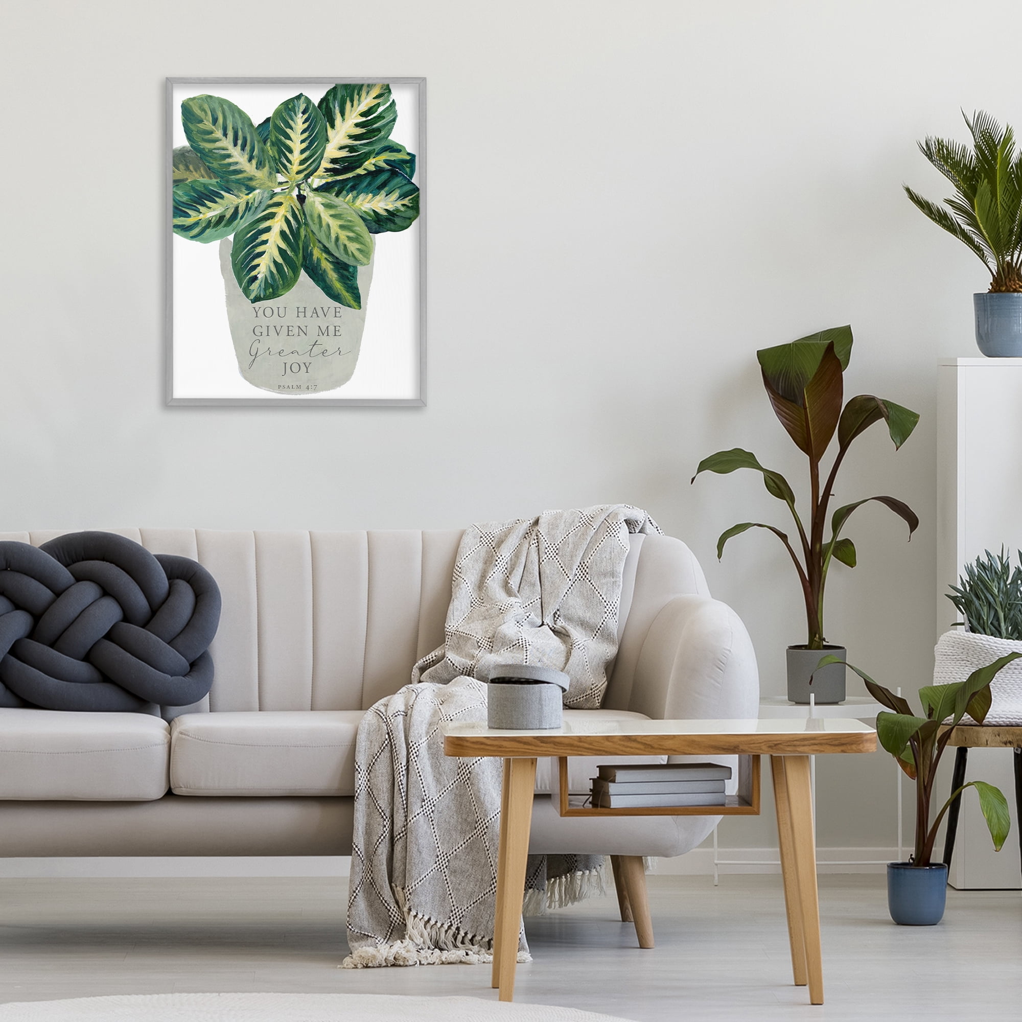 Stupell Industries Prayer & House Plant Gray Framed Giclee Art, design by Lanie Loreth