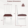 thumbnail image 3 of Gymax Wood Dining Chairs Set of 2 w/Rubber Wood Frame Padded Seat Slatted Backrest White, 3 of 9