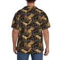 thumbnail image 5 of Vsdgher Squirrel Gathering Nuts Print Men's Wrinkle Free Untucked Cuban Shirt Business Casual Button Down Shirts Short Sleeve Shirt, 5 of 7