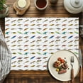 thumbnail image 3 of Cartoon Fishing Bait Hook Placemats Set of 12, Colorful Fishes White Table Mats Washable Heat-Insulation Non-Slip Place Mats for Kitchen Dinner Table Indoor Outdoor Decor,13x19 Inch, 3 of 9