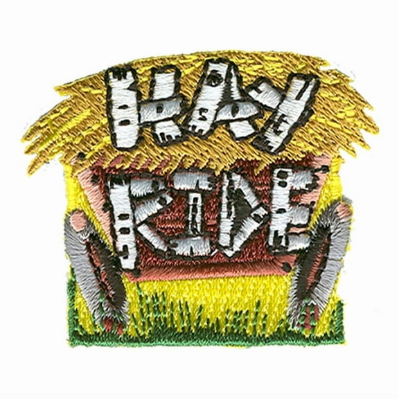 12 pieces 2" Custom Activity Scouts Applique Fun Patches - Hay Ride (Grey Tires) Patch