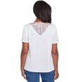 thumbnail image 2 of Alfred Dunner Womens Textured Chevron Lace Back Tee, 2 of 4