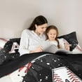 thumbnail image 5 of jejeloiu Letter A Monogrammed Bedding Comforter Set,Baseball Sport Game Twin Comforter Sets,Black Splashing Ink Bedding Set For Girls,Microfiber Room Decorative Reversible,2 Pieces, 5 of 8