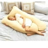 Comfortable U Shaped Pregnancy Pillow Full Body Contoured Maternity Pillow with Zippered Cover Beige