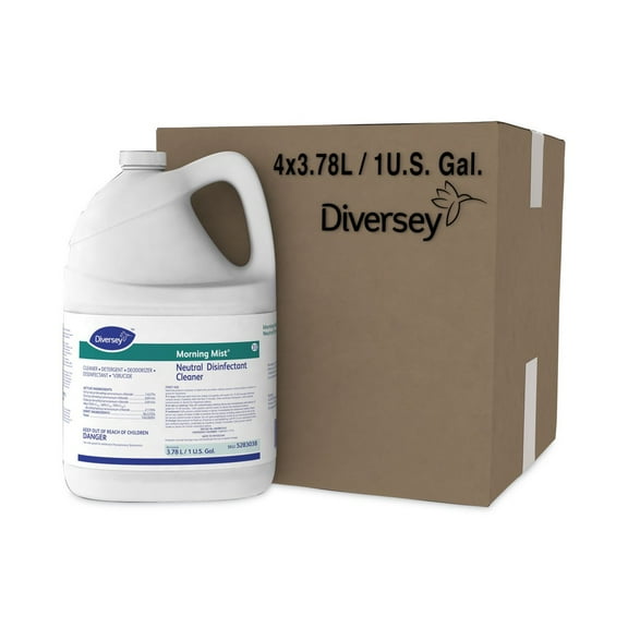 Diversey Care 5283038 Morning Mist Fresh Scent 1 Gallon Bottle Neutral Disinfectant Cleaner (4/Carton)