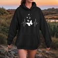 thumbnail image 2 of Gubotare Womens Fall 2025 Long Sleeve Zip Up Womens Zip Up Hoodies Fall Winter 2025 Open Front Fleece Jacket Sweatshirt Drawstring Casual Long Sleeve Y2k Hoodie (Black,XXXL), 2 of 6
