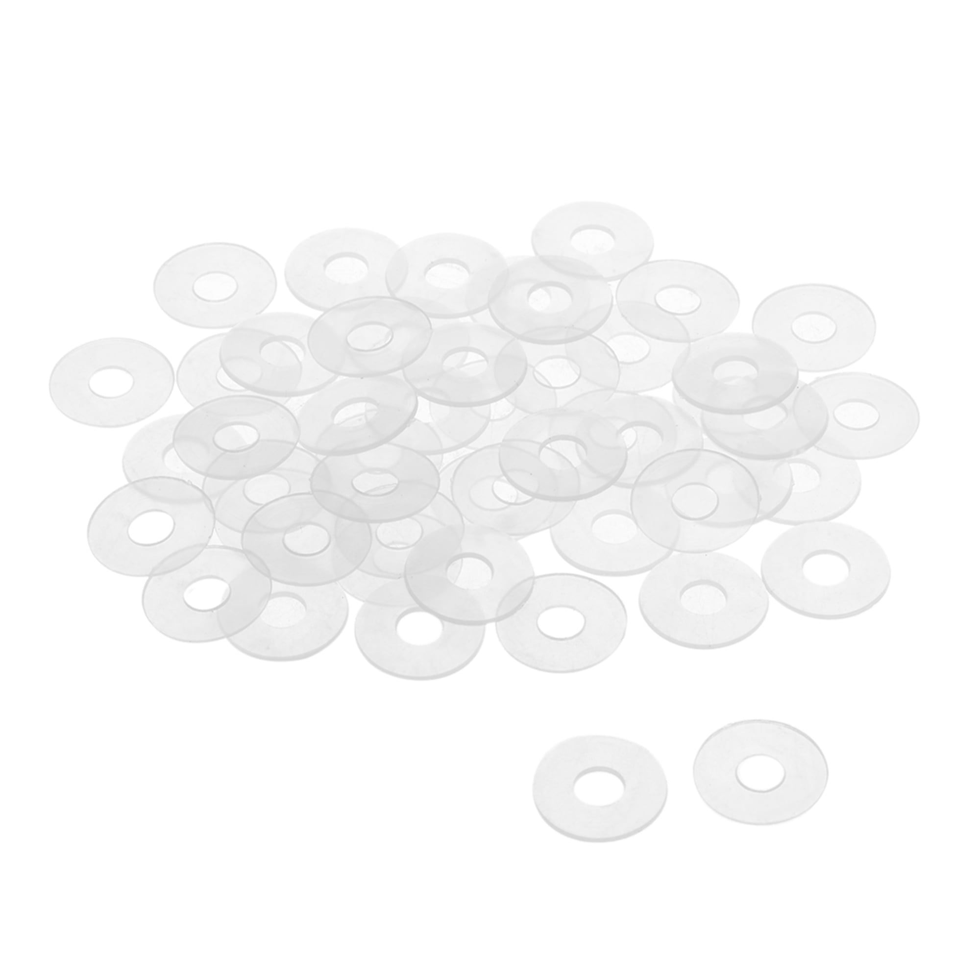 Nylon Flat washers for M6 Screw Bolt 18 mm OD 0.9 mm Transparent Thickness 50PCS