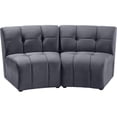 thumbnail image 1 of Meridian Furniture Causeuse Modulaire en Velours Gris Limitless, 1 of 7