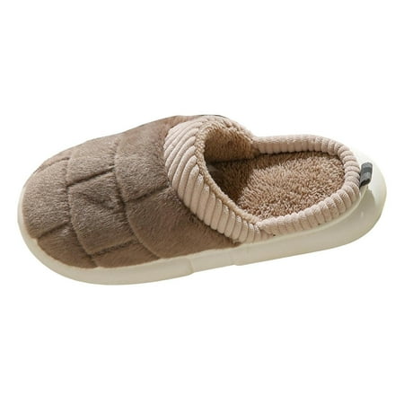 

PLLFRLRT Slippers for Women Cute Pink House Slippers Memory Foam Warm Cotton Slippers Soft Comfortable Bedroom Winter Slippers(Brown 9)