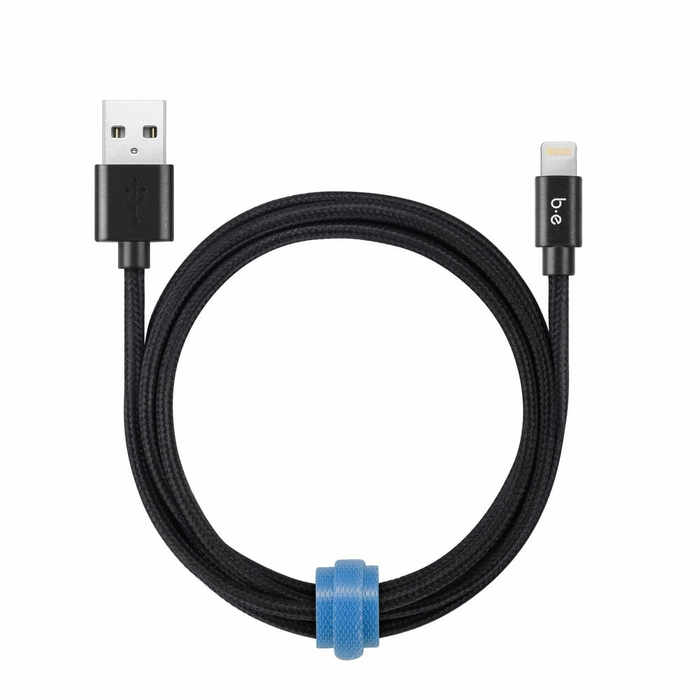 Blu Element Braided Charge/Sync Lightning to USB Cable 6ft Black Charge