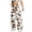 Brown, variant on Women Cow Print Wide Leg Pants High Waist Button Fly Loose Jeans Style Brown for Size M