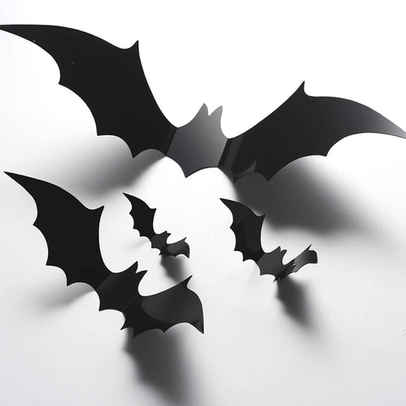 ULTNICE 28Pcs Home Decoration PVC Decorative 3D Bats for Indoor Scene Decor