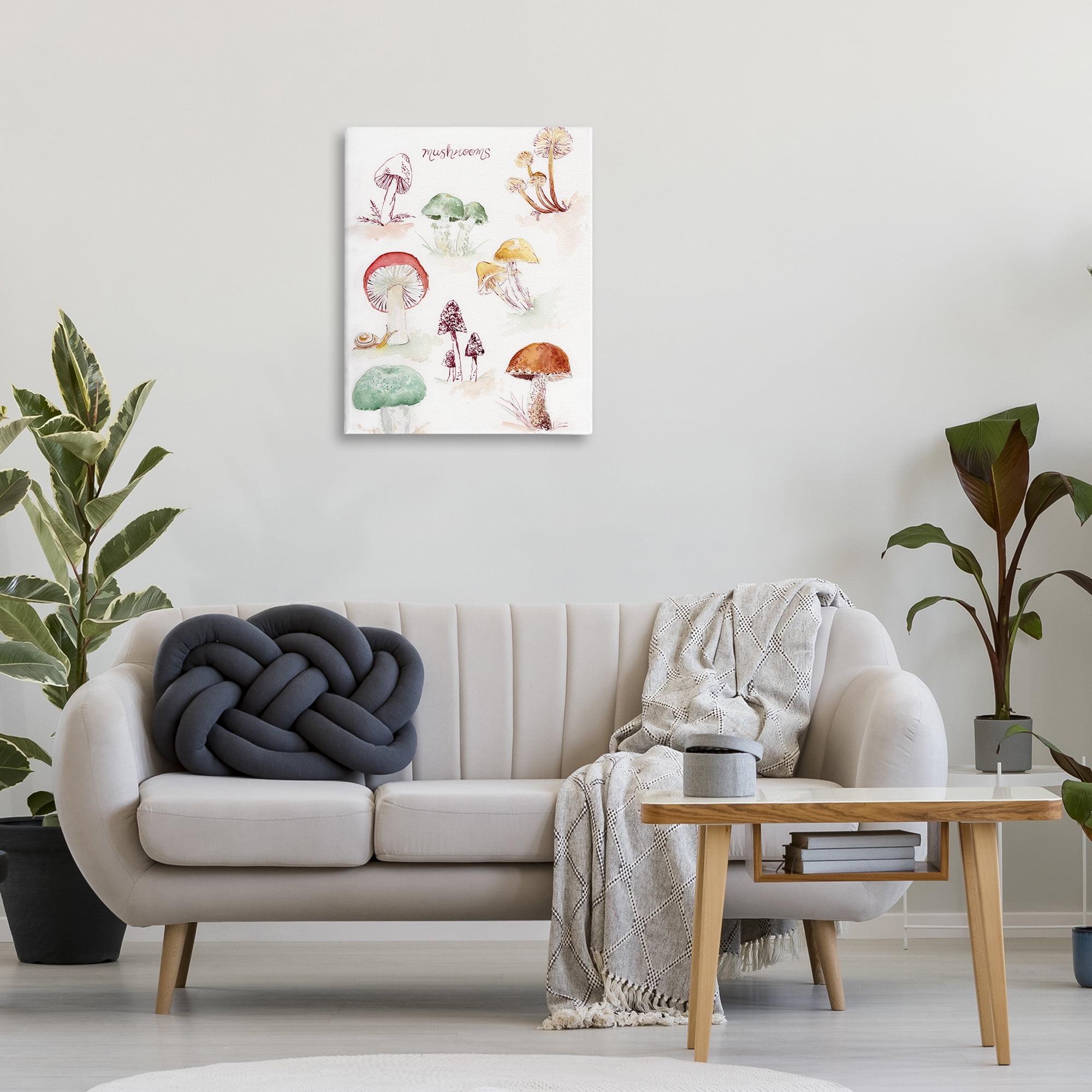 Stupell Industries Types Of Mushrooms Botanical & Floral Painting Gallery Wrapped Canvas Art Print Wall Art, 24 x 30