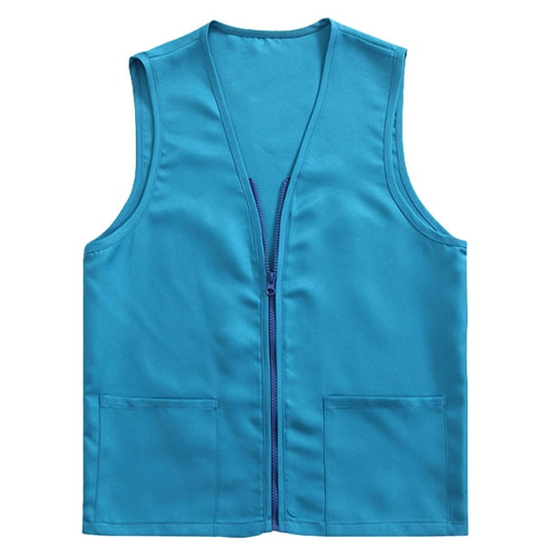 TopTie Adult Volunteer Activity Vest Supermarket Uniform Vests Clerk WorkwearLight BlueS