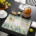 thumbnail image 3 of Spring Eucalyptus Leaves Placemats Set of 8, Rustic Plants Botanical Beige Placemats for Dining Table, Place Mats for Kitchen Tabletop, Waterproof Wipeable Dining Table Mats Set, 3 of 9