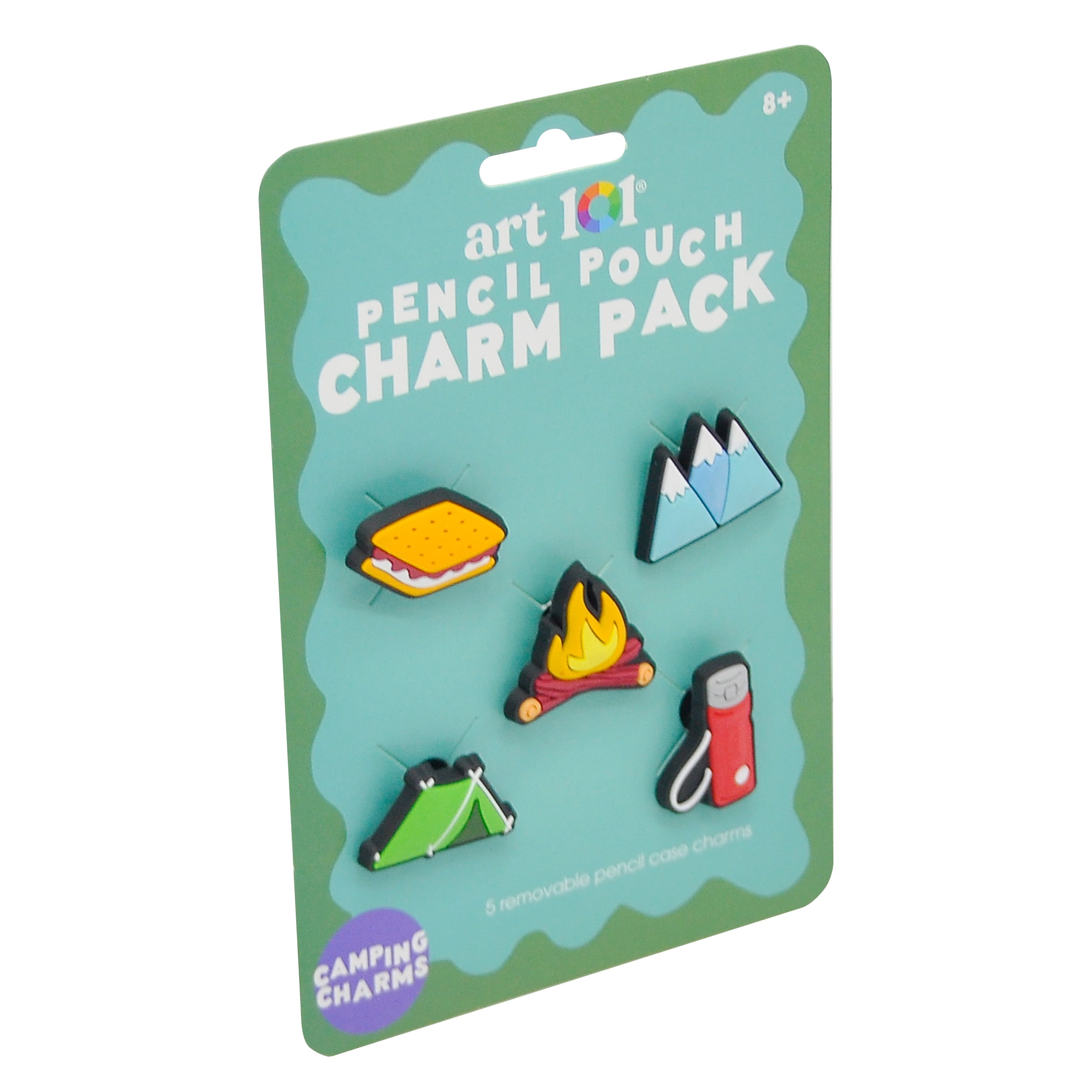 Art 101 Camping Charms-Pencil Case Accessory, Back to School, for Students, 5-Pack