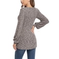 thumbnail image 4 of Ecavus Women's Maternity Sweater Bishop Sleeves Tunics Peplum Top Brown M, 4 of 6