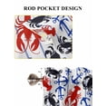 thumbnail image 6 of Coastal Crabs Bathroom Window Curtain, Blue Red Nautical Anchor Lobster Marine Life Light Filtering Coffee Kitchen Curtains, Bedroom Living Room Curtains 2 Panel 84"x63", 6 of 6