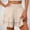 🔥 Khaki, variant on USSUMA Womens High Waist Floral Pleated Hem Linen Blend Shorts Pull On Elastic Waist Breathable Lightweight Casual Summer Beach Lounge Travel Everyday Wear with Pocket Detail, Linen, Shorts