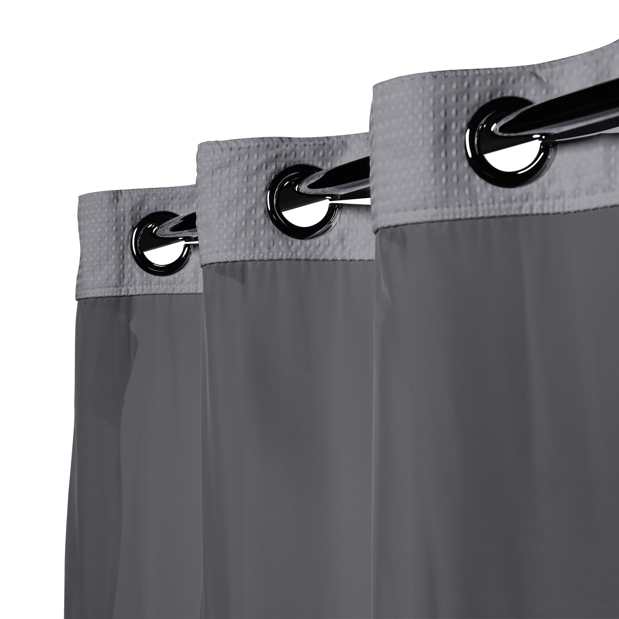 Hookless Waffle Shower Curtain with Fabric Liner, 71 x 74 in, Frost Grey