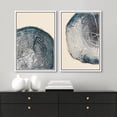 thumbnail image 3 of IDEA4WALL Framed Canvas Print Wall Art Set Navy Blue Wood Tree Rings Fine Art Geometric Minimal Pattern Vintage Art Farmhouse/Country Wall Decor for Living Room, Bedroom, Office - 24"x36"x2 White, 3 of 5