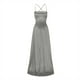 thumbnail image 3 of Gibobby Vestidos largos elegantes Vestidos de baile Damas Mujeres largas Elegantes sin espalda Vestidos largosCrisn Satin Spaghetti Party(Gris,XL), 3 of 5