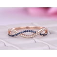 thumbnail image 4 of TAAPSEE JEWELS Lab Created Sapphire Wedding Infinity Band Women's Eternity Ring 14K Rose Gold Plated, 4 of 6