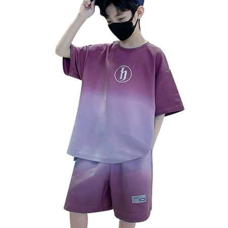 

Gunia Toddler Boys Outfits Sets Children Summer Short Sleeve Suit Summer Suit 2024 New Medium Large Children Clothes Gradual Short Sleeve Shorts Streetwear 12-18 Months