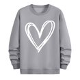 thumbnail image 4 of WREESH Valentine's Sweatshirt for Men Oversized Crewneck Sweatshirts Loose Casual Heart Graphic Pullover Tops Spring Outfits Gray, 4 of 6