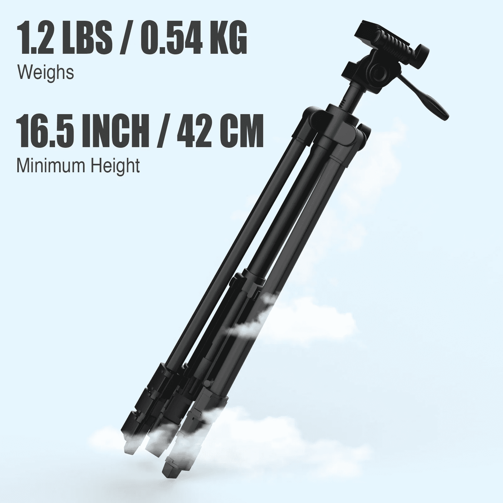 T16 55" Professional Aluminum Laser Level Tripod with 1/4"-20 Mounting Thread, Adjustable Height 22" to 55", Lightweight & Portable for Line/Point Lasers and Laser Measures