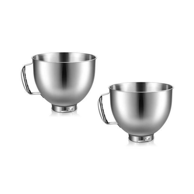 2PCS Stainless Steel Bowl for KitchenAid 4.5-5 Quart Tilt Head Stand Mixer for KitchenAid Mixer Bowl Fits BLENDER