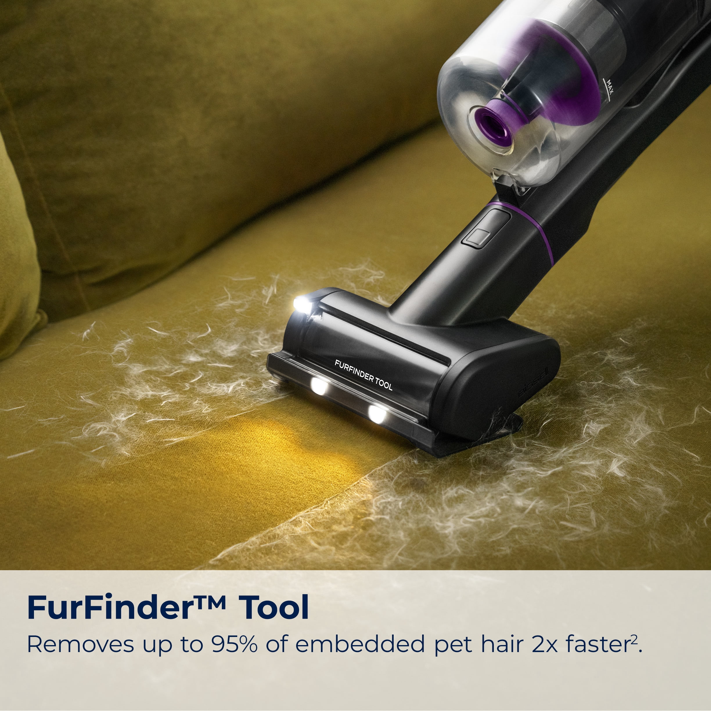 BISSELL PowerClean FurFinder 200W Cordless Stick Vacuum, Carpet, Rugs, Hard Floor, Strong Suction, Removable Battery, LED Headlights, Up to 40-Minute Run Time, Model 4031