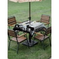 thumbnail image 5 of Square Outdoor Tablecloth with Umbrella Hole Deer Bear Outside Table Cloth Waterproof Patio Table Cover Retro Farmhouse Trees Forest Wooden Grain Zipper Tablecloths for Picnic Camping 54x54 Inch, 5 of 8