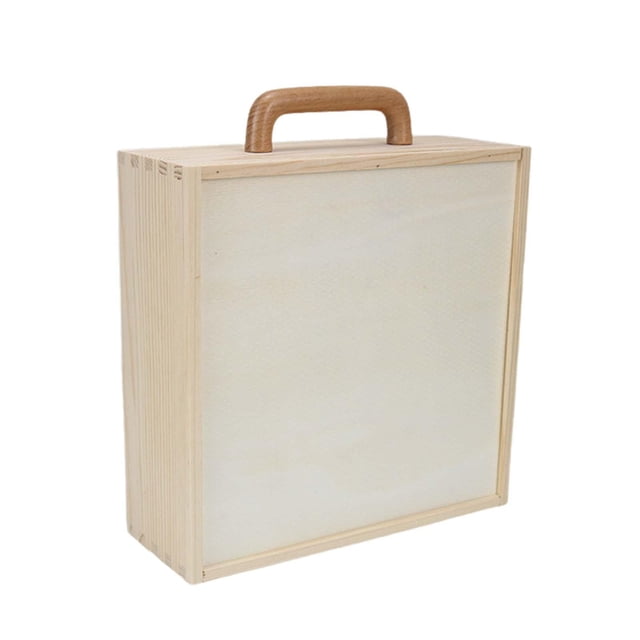 Caja de Madera con Asa Soledad Caja de Almacenamiento con Asa