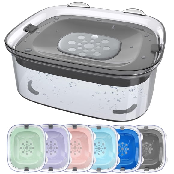Bebedero para perros AONKEY, 3 litros, antiderrame, 3 litros, gran capacidad, gris