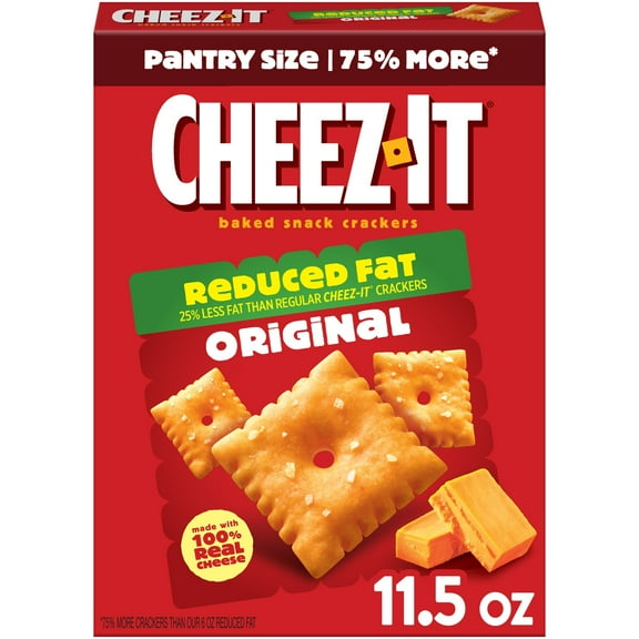 Cheez-It Reduced Fat Original Baked Snack Cheese Crackers, Made with 100% Real Cheese, 11.5 oz