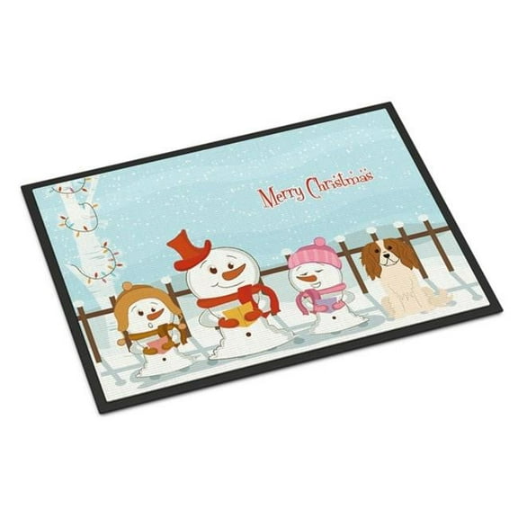 Merry Christmas Carolers Cavalier Spaniel Door Mat