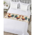 thumbnail image 5 of Xipuska Farmhouse Rooster Bed Runners for King Size Bed, Decorative Bed Throws for Foot of Bed, Vintage Rustic Animal Prints Bed Runner Sofa Throw Bedding Scarf Protector Slipcover for Bedroom/Hotel, 5 of 6