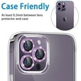 thumbnail image 4 of for iPhone 14 Pro & iPhone 14 Pro Max Camera Lens Protector, Bling Glitter Diamond Lens Cover- 3PCS Glitter Purple, 4 of 5