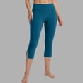 thumbnail image 6 of JUSLIO Womens Leggings with Pockets Solid Yoga Workout Split Hem Capri Leggings, 6 of 9